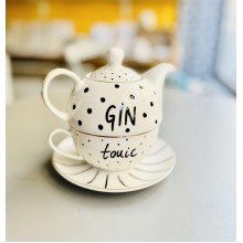 Дводелен порцелански чајник "Gin Tonic"