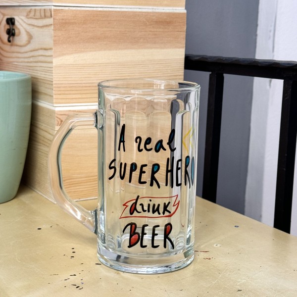 Кригла "A real superhero drink beer"